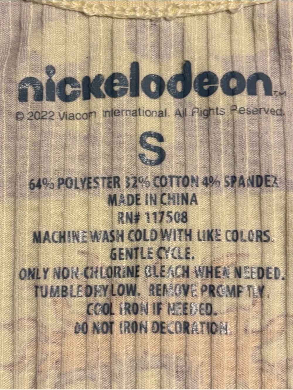 Nickelodeon Beige Ribbed Men's Underwear Label Graphic